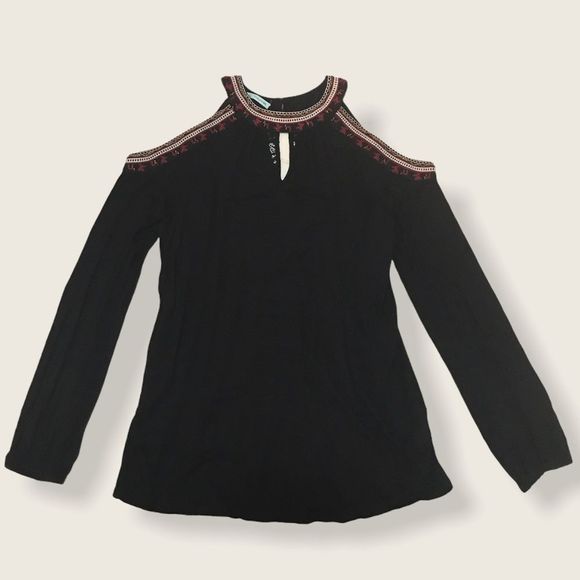 MAURICES Beaded Embroidered Cold Shoulder Lace Top - Picture 2 of 10